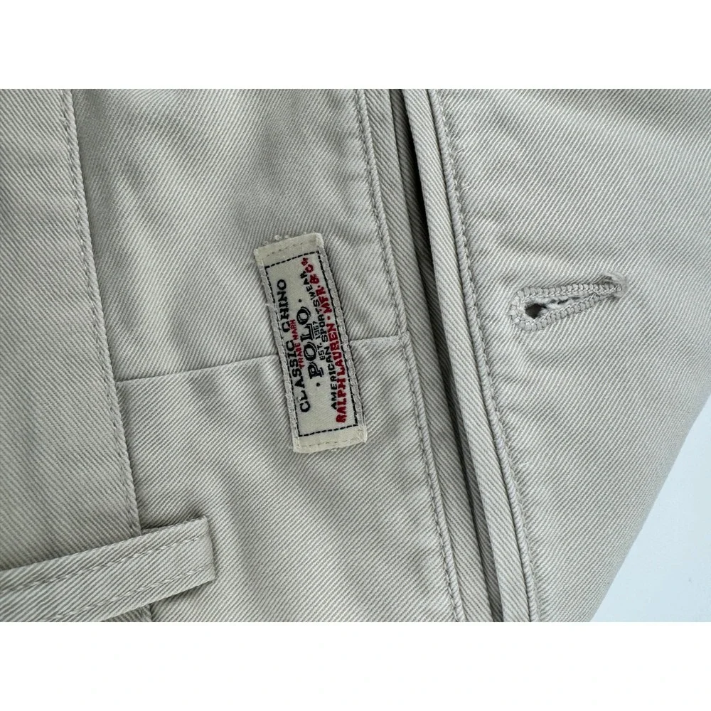 Polo Ralph Lauren Andrew Pant Mens 38x32 Double Pleated Khaki Tan Chino Trousers